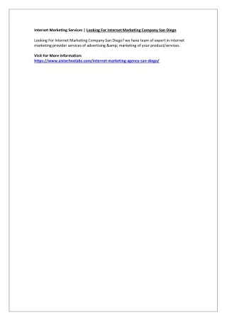 internet marketing services looking for internet