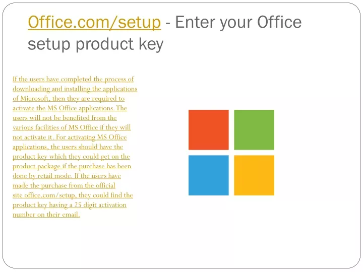 office com setup enter your office setup product key