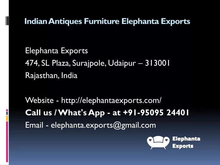 indian antiques furniture elephanta exports