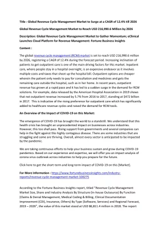 title global revenue cycle management market