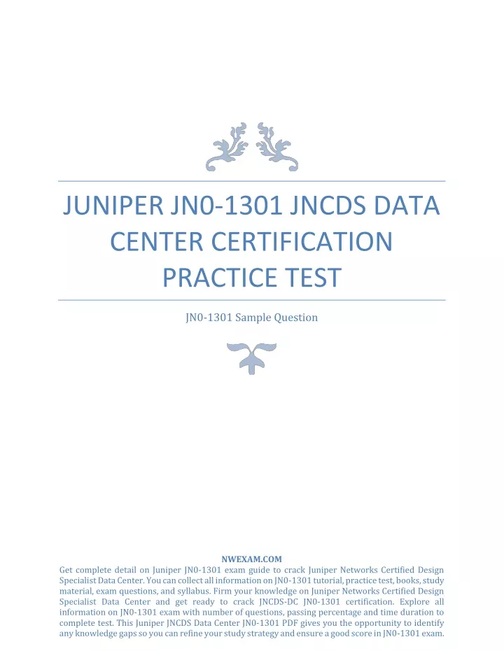 juniper jn0 1301 jncds data center certification