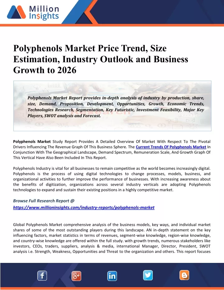 polyphenols market price trend size estimation