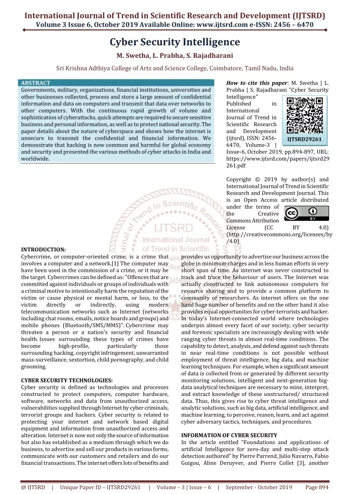 international journal of trend in scientific