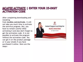 McAfee Activate | Enter your 25-digit activation code
