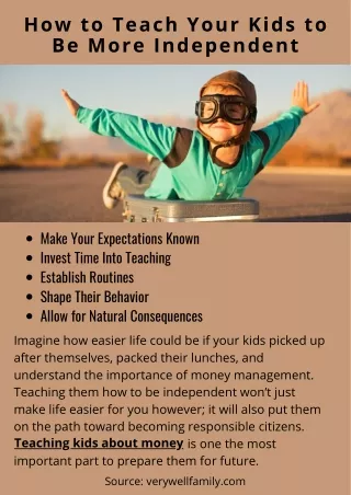 how to teach your kids to be more independent