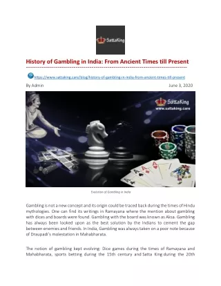 History of Gambling in India: From Ancient Times till Present