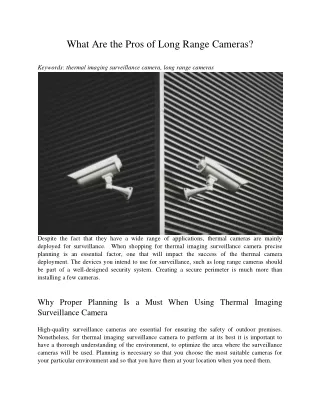 what are the pros of long range cameras keywords