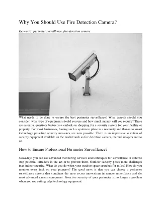 why you should use fire detection camera keywords