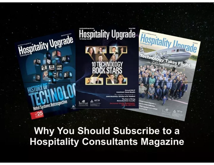 why you should subscribe to a hospitality