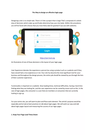 the way to design an effective login page