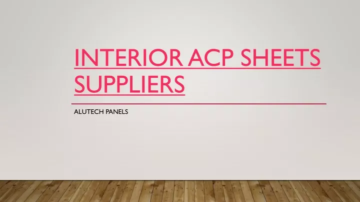 interior acp sheets suppliers