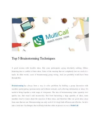 top 5 brainstorming techniques