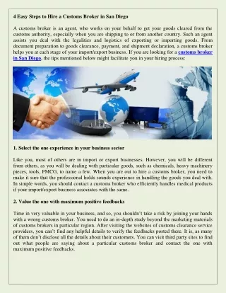4 easy steps to hire a customs broker