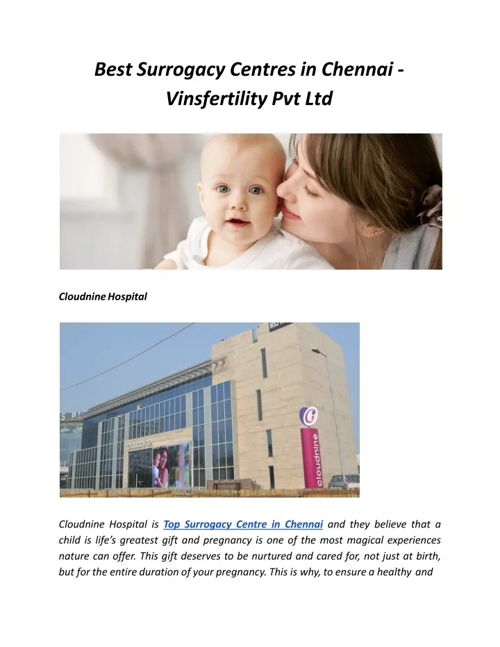 best surrogacy centres in chennai vinsfertility pvt ltd