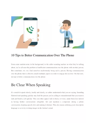 10 tips to better communication over the phone