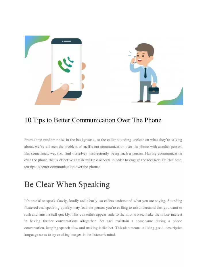 10 tips to better communication over the phone
