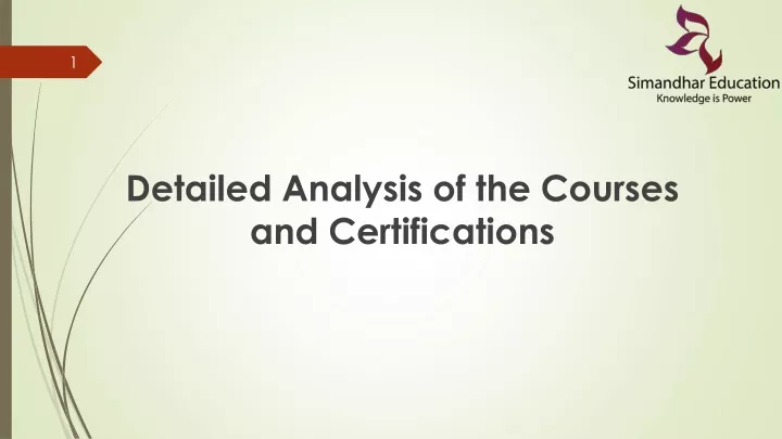 detailed analysis of the courses