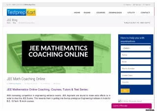 JEE math coaching