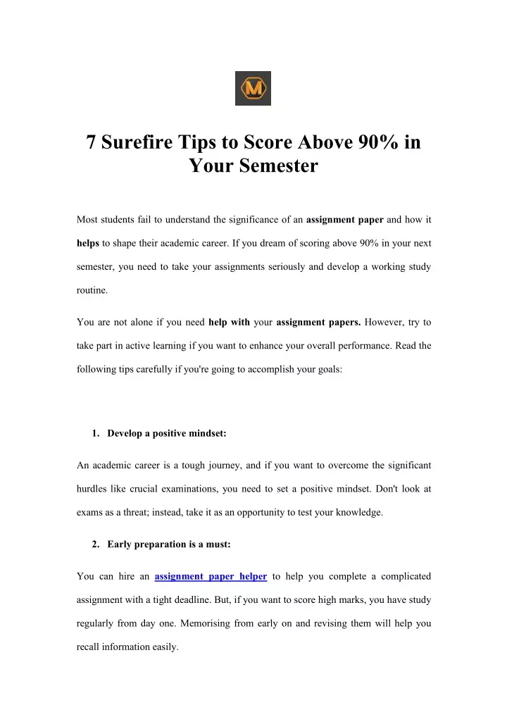 7 surefire tips to score above 90 in your semester