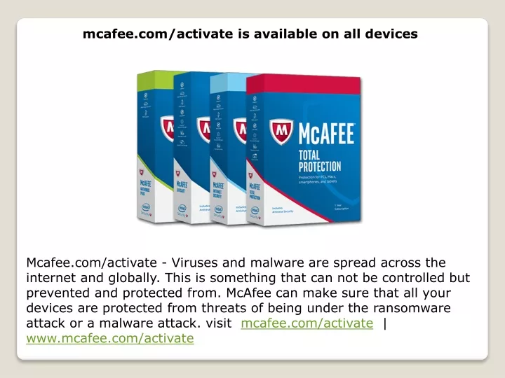 mcafee com activate is available on all devices