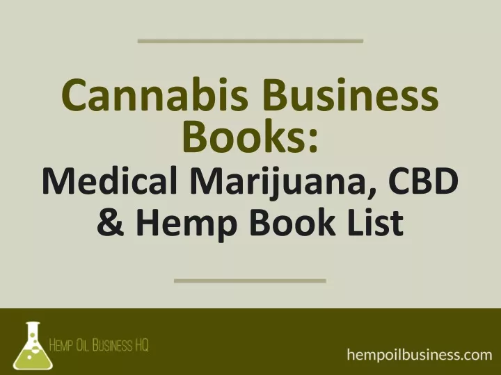 cannabis business books medical marijuana cbd hemp book list