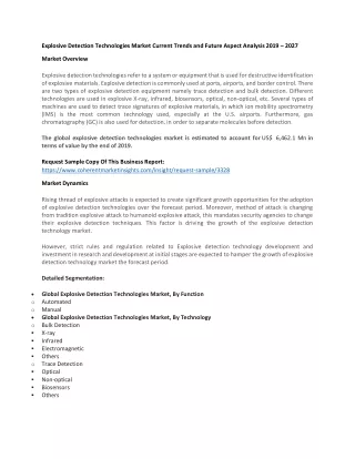 explosive detection technologies market current