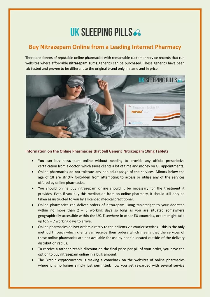 buy nitrazepam online from a leading internet