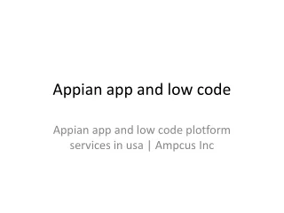appian app and low code