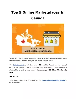 Top 5 Online Marketplaces In Canada