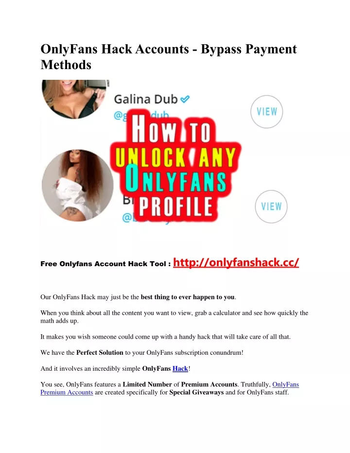 onlyfans hack accounts bypass payment methods