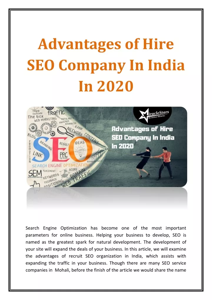 advantages of hire seo company in india in 2020