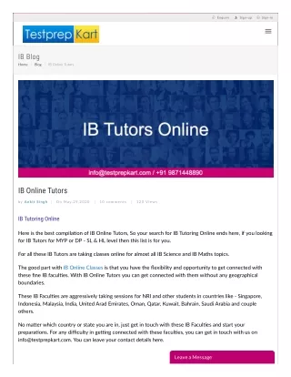 IB Tutoring Online For DP & MYP Science & Maths