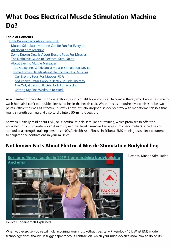 what does electrical muscle stimulation machine do