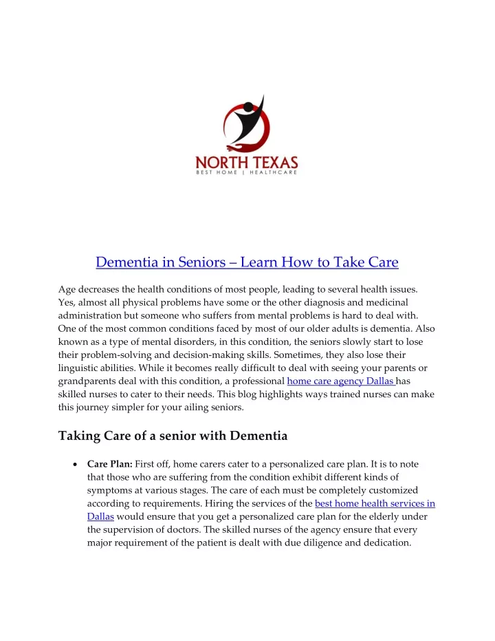 dementia in seniors learn how to take care