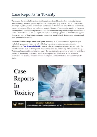 Case Reports in Toxicity