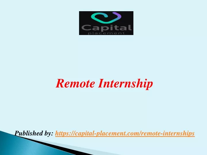 remote internship published by https capital