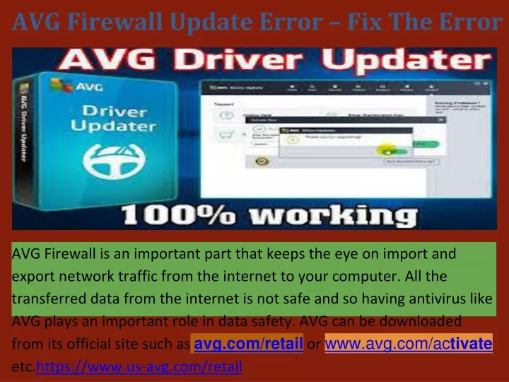 avg firewall update error fix the error