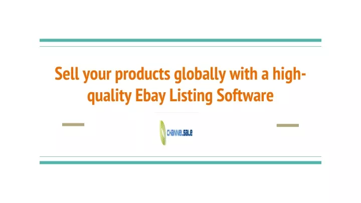 sell your products globally with a high quality ebay listing software