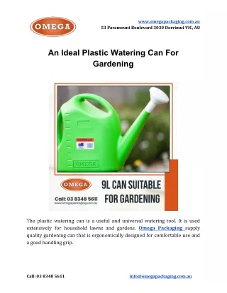 An Ideal Plastic Watering Can For Gardening