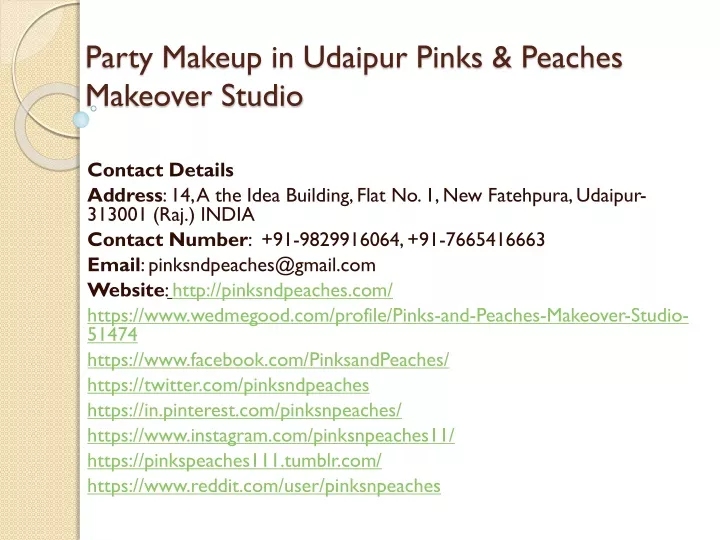 party makeup in udaipur pinks peaches makeover studio