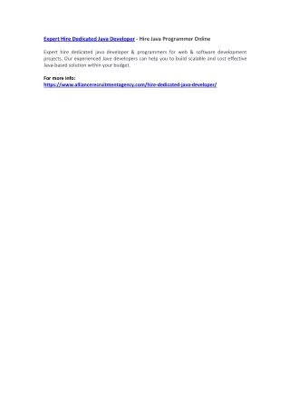 expert hire dedicated java developer hire java