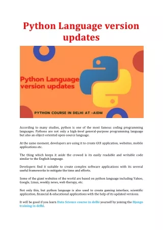 Python Language version updates