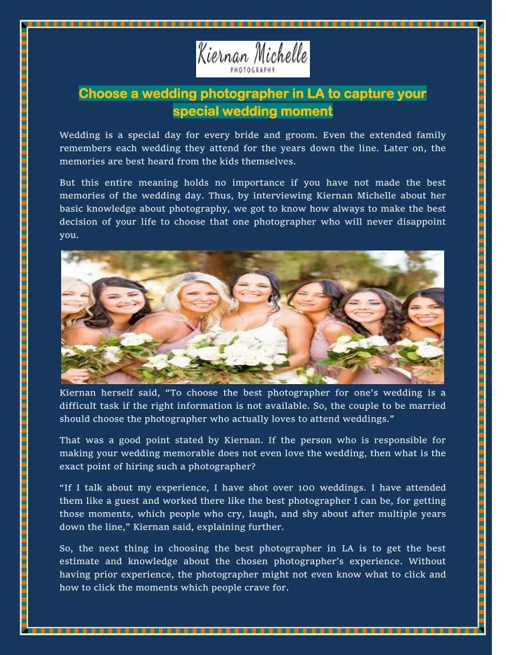 choose a wedding photographer in la to capture