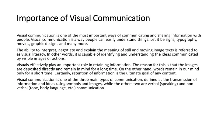 importance of visual communication