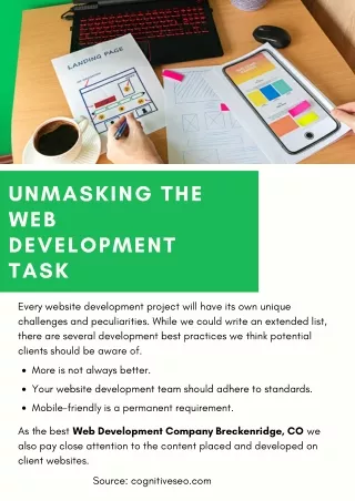 unmasking the web development task