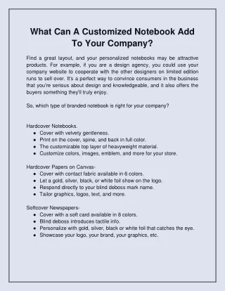 what can a customized notebook add to your company