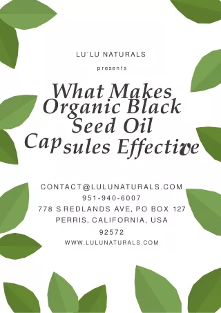 Organic Black Seed Oil Capsules and Harnessing Inner Strength