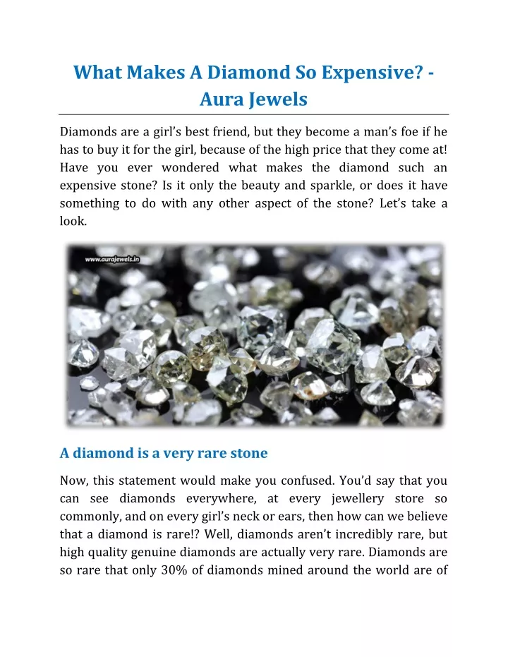 what makes a diamond so expensive aura jewels