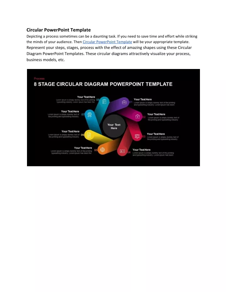 circular powerpoint template depicting a process