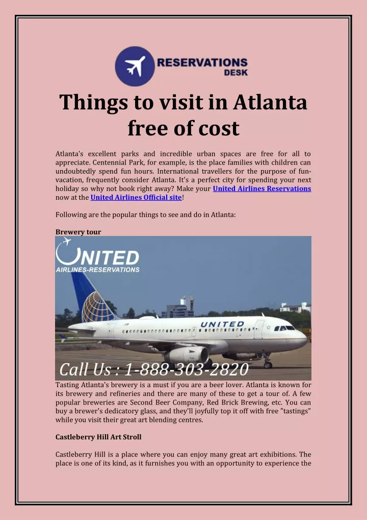 things to visit in atlanta free of cost